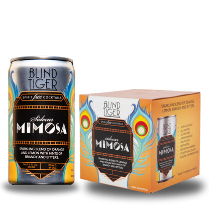 Blind Tiger Sidecar Mimosa 4-Pack | Orange, Lemon & Bitters Non-Alcoholic Sparkling Mocktail| Crafted with Natural Ingredients | Mixers, Cocktails, Mocktails | 8.4 fl oz Cans