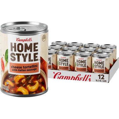 Campbell’s Homestyle Soup, Cheese Tortellini with Italian Sausage, 16.3 Oz Can (Case of 12)