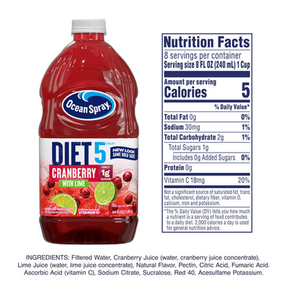 Ocean Spray® Diet Cranberry with Lime Juice Drink, 64 Fl Oz Bottle