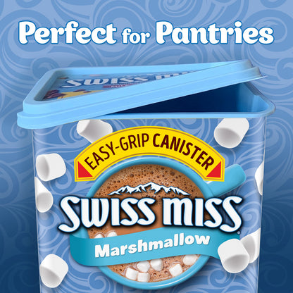 Swiss Miss Hot Cocoa Drink Mix, Milk Chocolate with Marshmallows, Hot Cocoa Bar Supplies, 21.59 oz. Canister