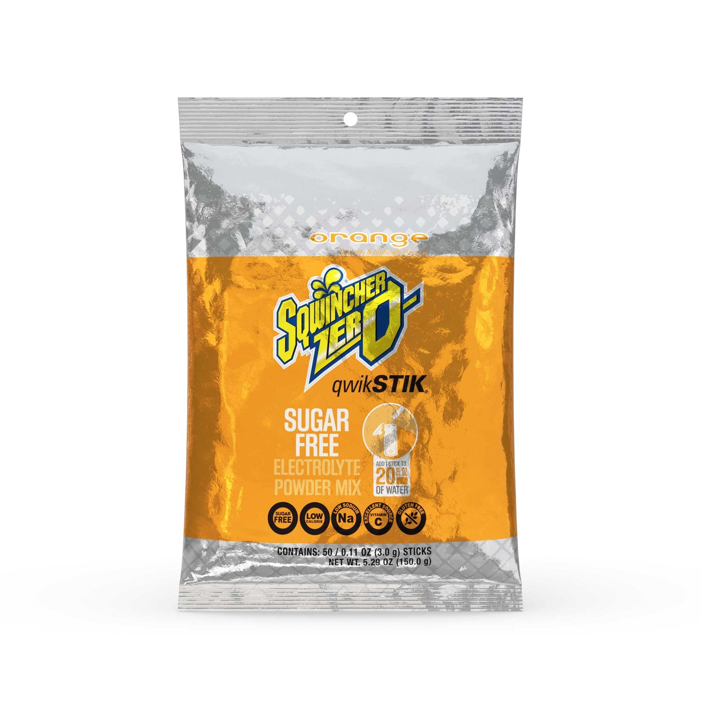 Sqwincher Zero Qwik Stik Sugar Free, Watermelon, .11 Oz (Pack of 50) & Zero Qwik Stik Sugar Free, Orange, .11 0z (Pack of 50)