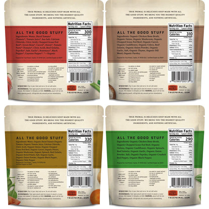 True Primal Souper Beef Variety 8-pack, Ready to eat, Gluten free, Paleo, Grass-fed beef, Whole30, Keto, Bone broth