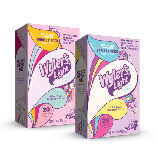 Wyler’s Light Watertok Bundle – V1 & V2 Fun Flavors 40 Singles to Go – Sugar‑Free, Low‑Calorie Water Enhancers for #Watertok