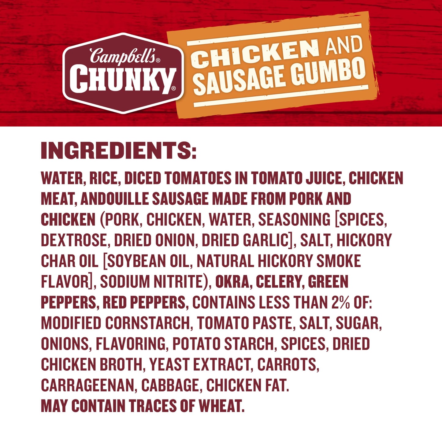 Campbell’s Chunky Soup, Chicken and Sausage Gumbo, 16.1 oz Can (Case of 8)