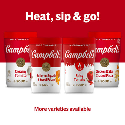 Campbell’s Sipping Soup, Butternut Squash and Sweet Potato Soup, 11.1 oz Microwavable Cup (8 Pack)