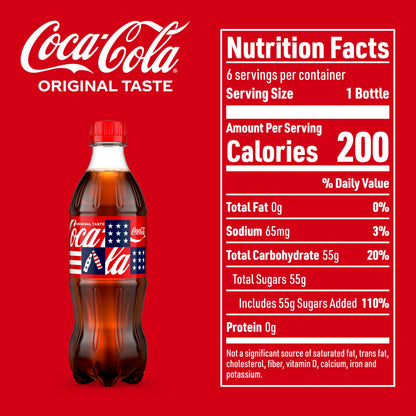 Coca-Cola Soda Soft Drink Bottles, 16.9 fl oz, 6 Pack