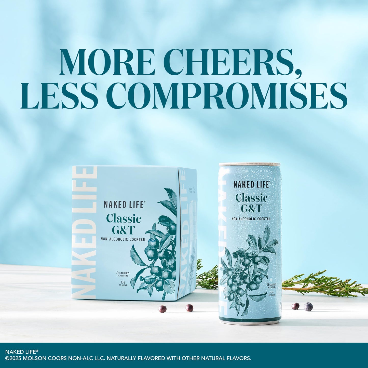 Naked Life Non-Alcoholic Drinks Classic G&T 8.4 Fl Oz Cans, Pack Of 4 + Negroni Spritz 8.4 Fl Oz Cans, Pack Of 4