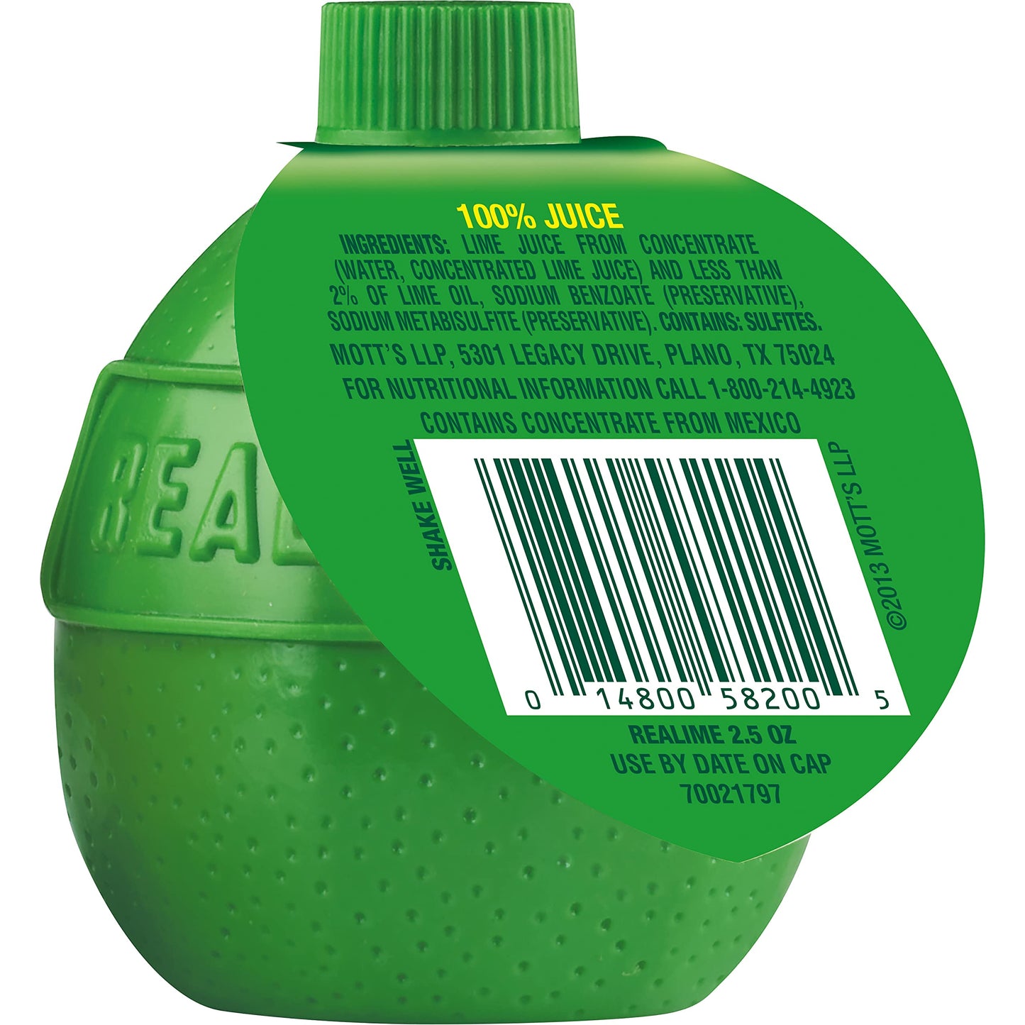 ReaLime 100% Lime Juice, 2.5 fl oz bottle (Pack of 24), Made with Lime Juice from Concentrate, Gluten-Free, Sodium Free, Perfect Mixer to add to Cocktails and Marinades