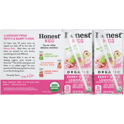 Honest Kids Organic Berry Good Lemonade, 8 boxes, 6 fz ea