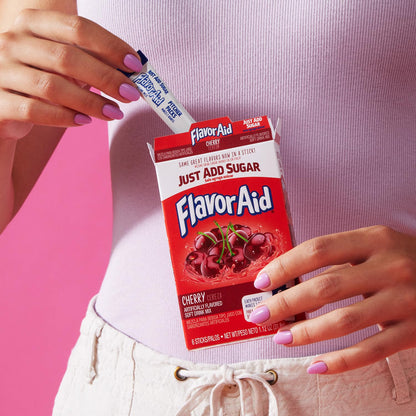 Flavor Aid Cherry Unsweetened Drink Mix Pitcher Packets, 2 Quart (6 Sticks), 72 Count