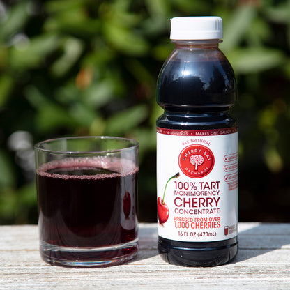 Cherry Bay Orchards Tart Cherry Concentrate - All Natural Juice to Promote Healthy Sleep, 16oz Bottle - Gluten Free, Natural Antioxidants, No Added Sugar or Preservatives