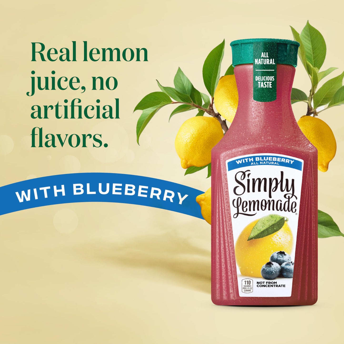 Simply Lemonade with Blueberry All Natural, 52 Fl Oz Bottle
