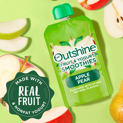 Outshine Fruit & Yogurt Smoothie Apple Pear, Smoothie Pouch, On The Go Snack, 4Pk 14 oz