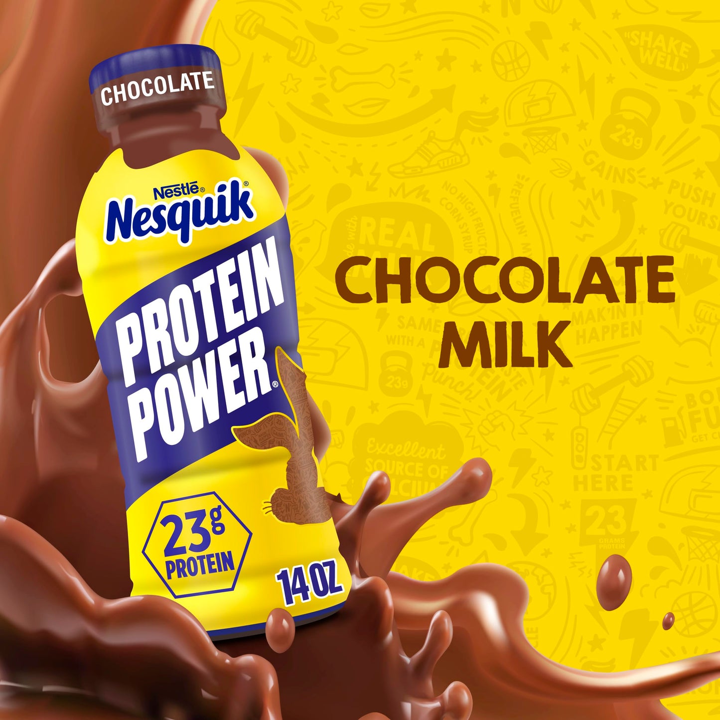 NESTLE NESQUIK PROTEIN POWER Ready To Drink Aseptic Chocolate Milk 12x14floz Bottles