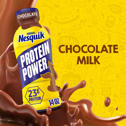 NESTLE NESQUIK PROTEIN POWER Ready To Drink Aseptic Chocolate Milk 12x14floz Bottles