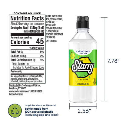 SodaStream® Starry ® New Pour Bottle Beverage Mix 14.9 Fl Oz (Pack of 4)