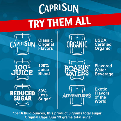 Capri Sun Roarin' Waters Fruit Punch Ready-to-Drink Juice (10 Pouches)