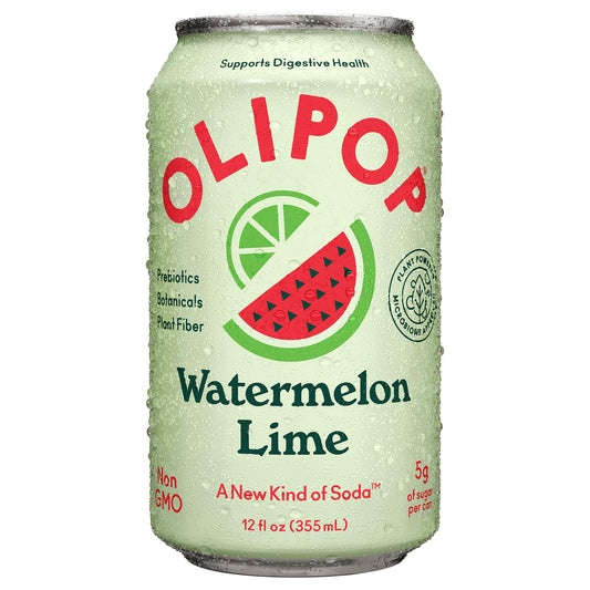 OLIPOP Watermelon Lime Prebiotic Soda, 12 FZ