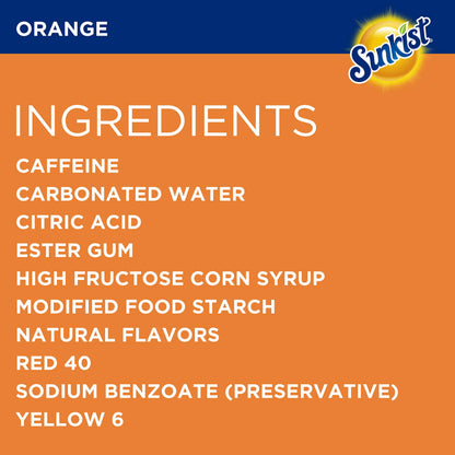Sunkist Orange Soda, 12 fl oz cans, 12 pack