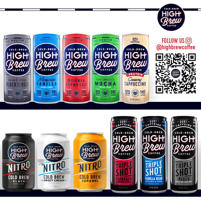 High Brew Coffee, Nitro Black, Cold Brew Coffee, Sugar Free, Dairy Free, 10 Fl Oz, Ready-To-Drink (Pack of 12)