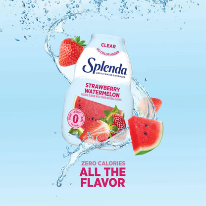SPLENDA Liquid Water Enhancer Drops, Sugar Free, Zero Calorie, Natural Flavor, Concentrated Drink Mix, 3.11 Fl Oz Each Bottle (Strawberry Watermelon Clear, 2 Pack)