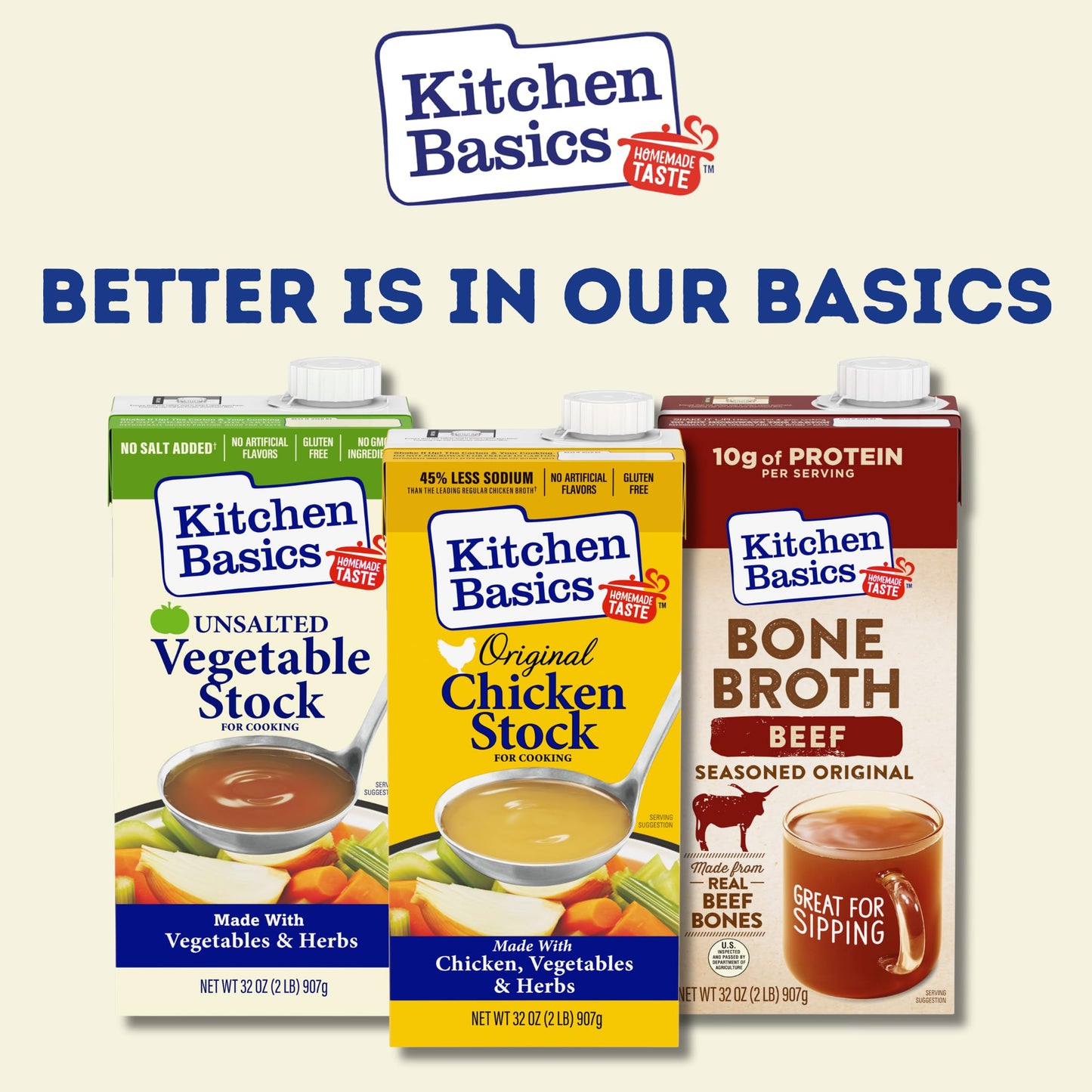 Kitchen Basics Chicken Stock - 32 oz. Carton (Pack of 12) Add Delicious Flavor to Chicken Noodle Soup, Broths and Gravy, Perfect for Stocking Up