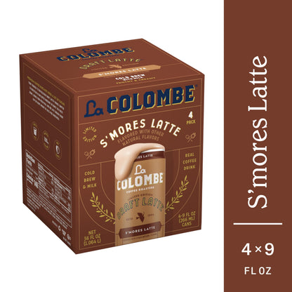 La Colombe Coffee, S'mores Cold Brew Draft Latte, 9 fl oz Cans, 4 Pack