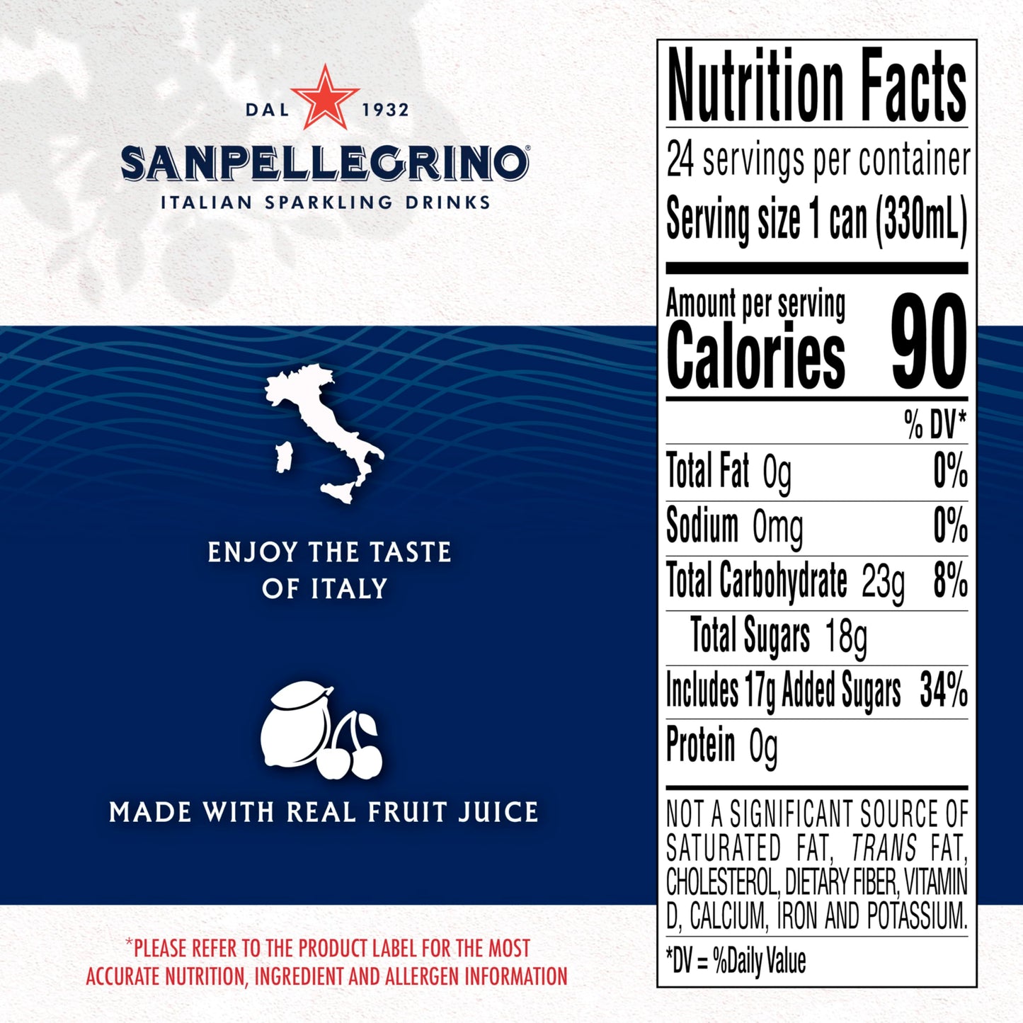 Sanpellegrino Italian Sparkling Drink Ciliegia and Limone, Sparkling Cherry and Lemon Beverage, 24 Pack