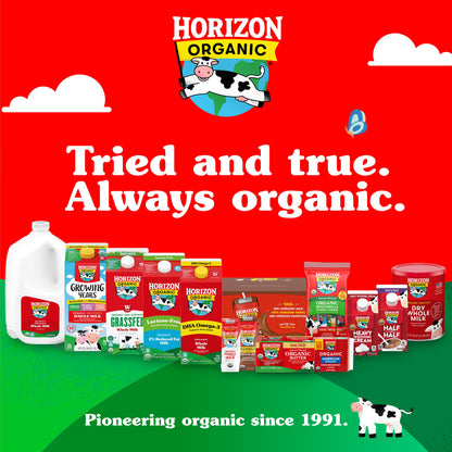 Horizon Organic Shelf Stable 1% Lowfat Chocolate Milk Boxes, 8 fl oz, 18 Count - 8g Protein per Serving, USDA Organic UHT from Pasture-Raised Cows, Ready to Drink for Lunchbox, Travel, or On-the-Go, No Refrigeration Needed