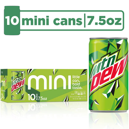 Mountain Dew Soda | Mini Cans | 7.5 Fl Oz | 20-Count