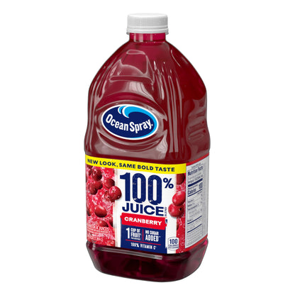 Ocean Spray® 100% Juice, Cranberry, 64 Fl Oz Bottle (Pack of 8)