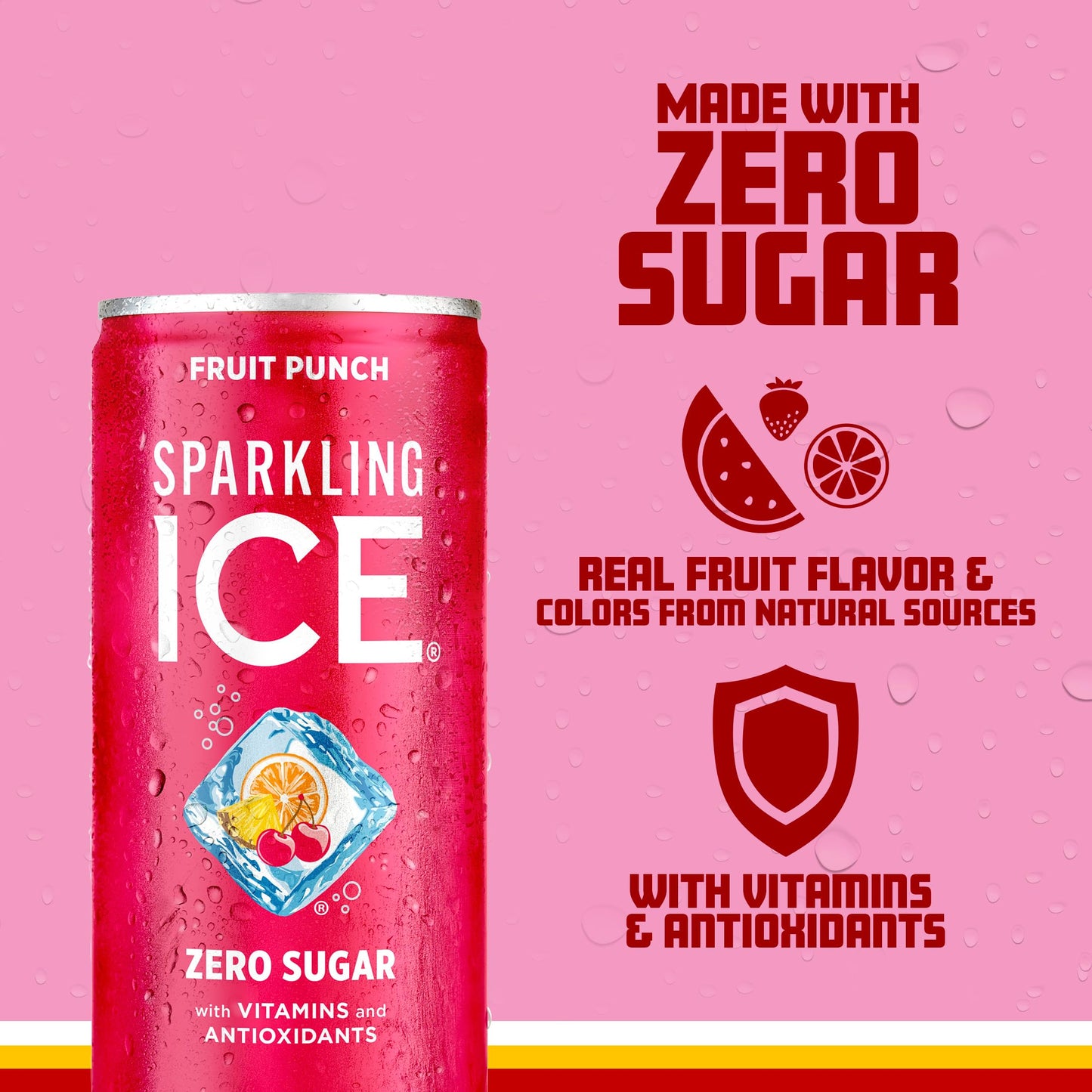 Sparkling Ice Fruit Punch Sparkling Water, with Antioxidants and Vitamins, Zero Sugar, 7.5 fl oz Mini Cans (Pack Of 10)