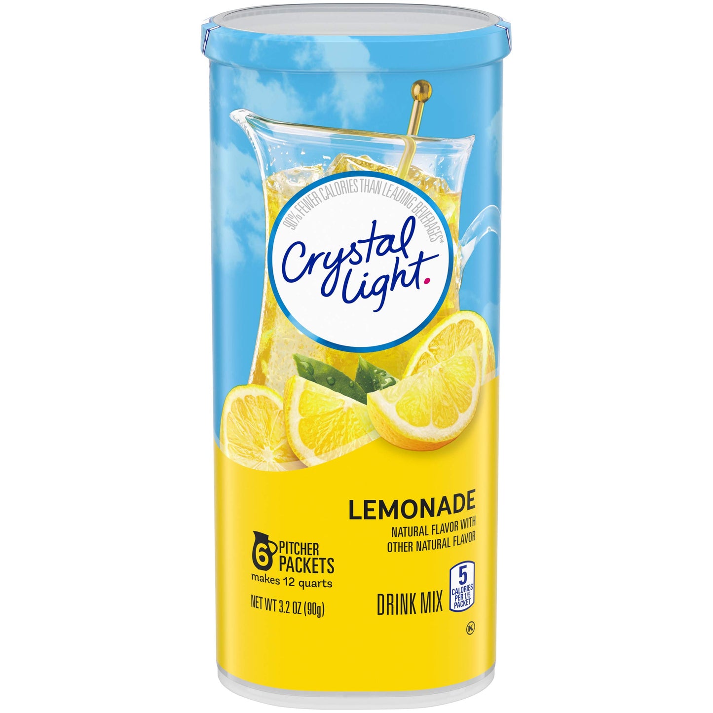 Crystal Light Sugar-Free Lemonade Powdered Drink Mix Bundle (72 Count Pitcher Packets + 120 Count On-The-Go Packets)