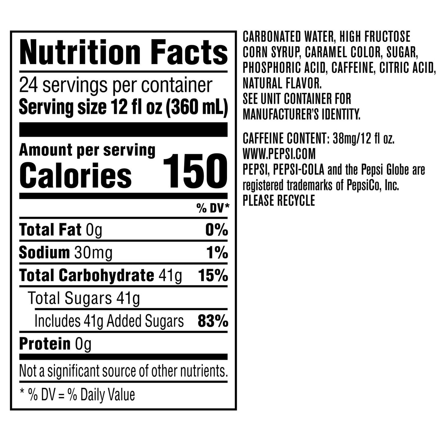 Pepsi Cola Soda, 12oz Cans, 24 Pack