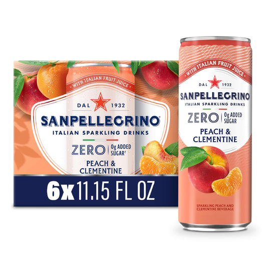Sanpellegrino Italian Sparkling Drink, Peach Clementine, 6 Cans, 11.15 Fl Oz Can
