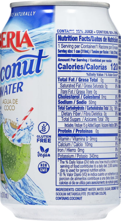 Iberia Coconut Water With Pulp, 10.5 Fl Oz (Pack of 24)