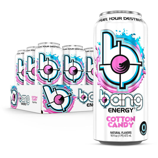 Bang Energy Cotton Candy, Sugar-Free Energy Drink, 16-Ounce | Pack of 12