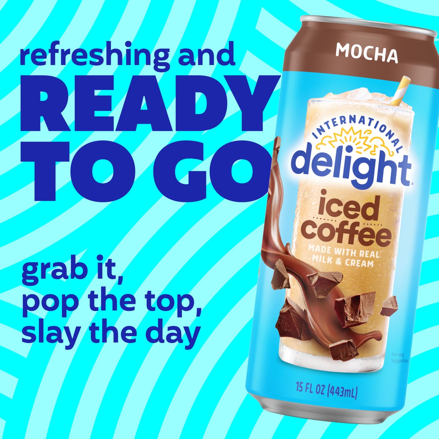 International Delight Iced Coffee, Mocha, Grab and Go Coffee Drinks Made with Real Milk and Cream, 15 FL OZ Can, 12 Count