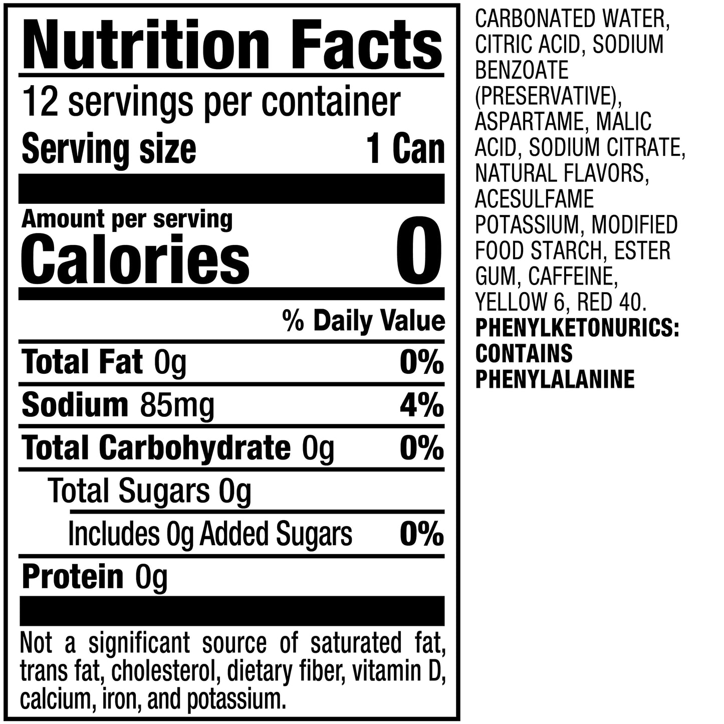 Sunkist Zero Sugar Orange Soda, 12 fl oz cans, 12 pack