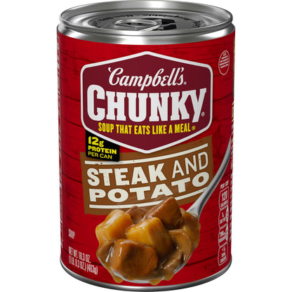 Campbell’s Chunky Soup, Steak and Potato Soup, 16.3 oz Can