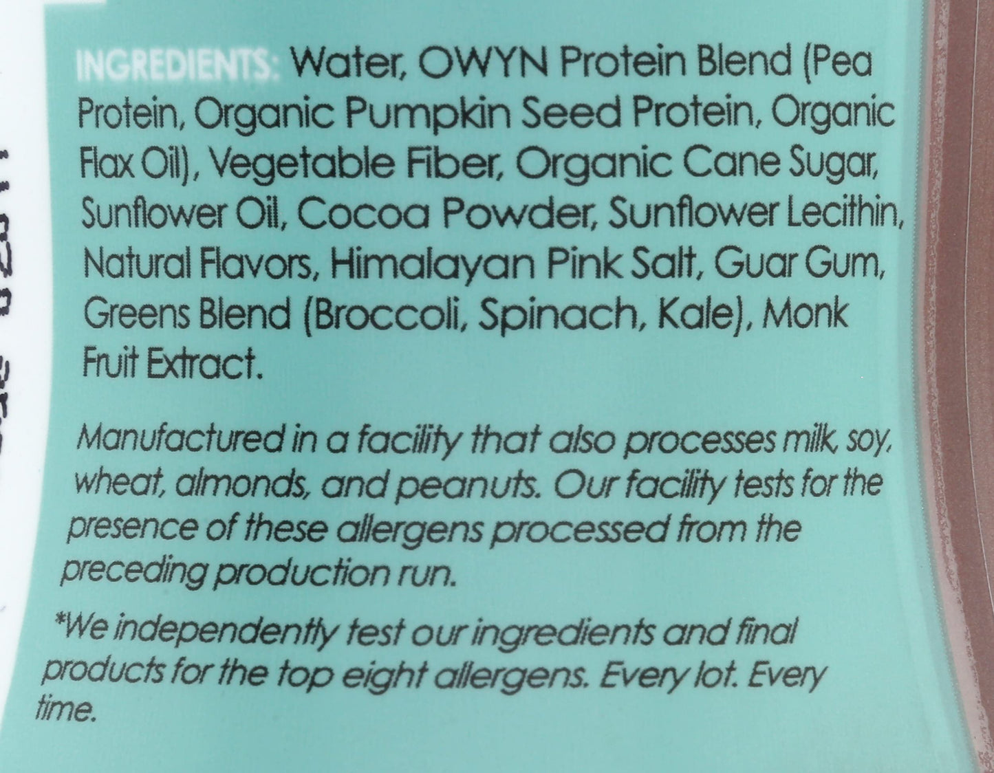 OWYN Dark Chocolate Plant Based Protein Shake, 12 FZ