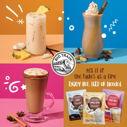 Big Train Mocha Blended Iced Coffee Beverage Mix, 2.9 oz Packets (Pack of 12)
