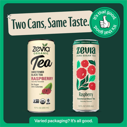 ZEVIA Organic Sweetened Raspberry Black Tea, 12 FZ