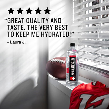 Essentia Bottled Water, 1.5 Liter Bottle; 99.9% Pure, Infused with Electrolytes for a Smooth Taste, pH 9.5 or Higher; Ionized Alkaline Water