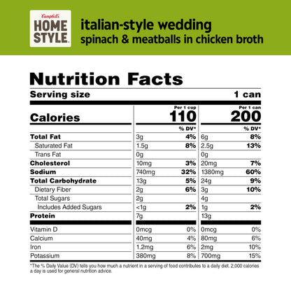 Campbell's Homestyle Italian Wedding Soup, 16.1 oz Can
