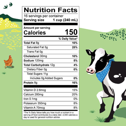 Organic Valley® Organic Whole Milk — Pasture Raised, Non GMO — 128 oz (Gallon)