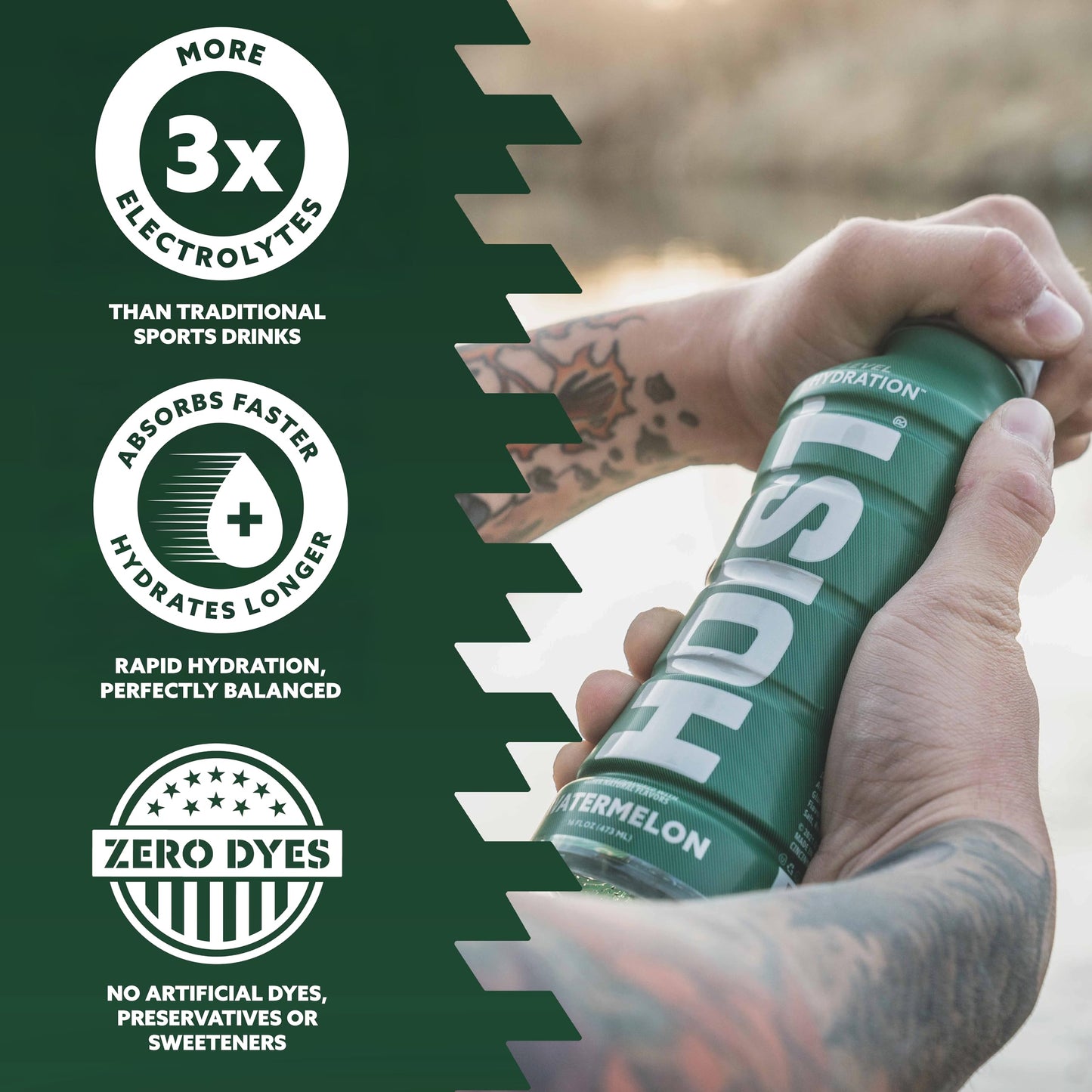 HOIST Premium Military Hydration Electrolyte Drink, Powerful IV-Level Hydration, Clinically Proven Performance Drink, Watermelon, 16 Fl Oz (Pack of 12)