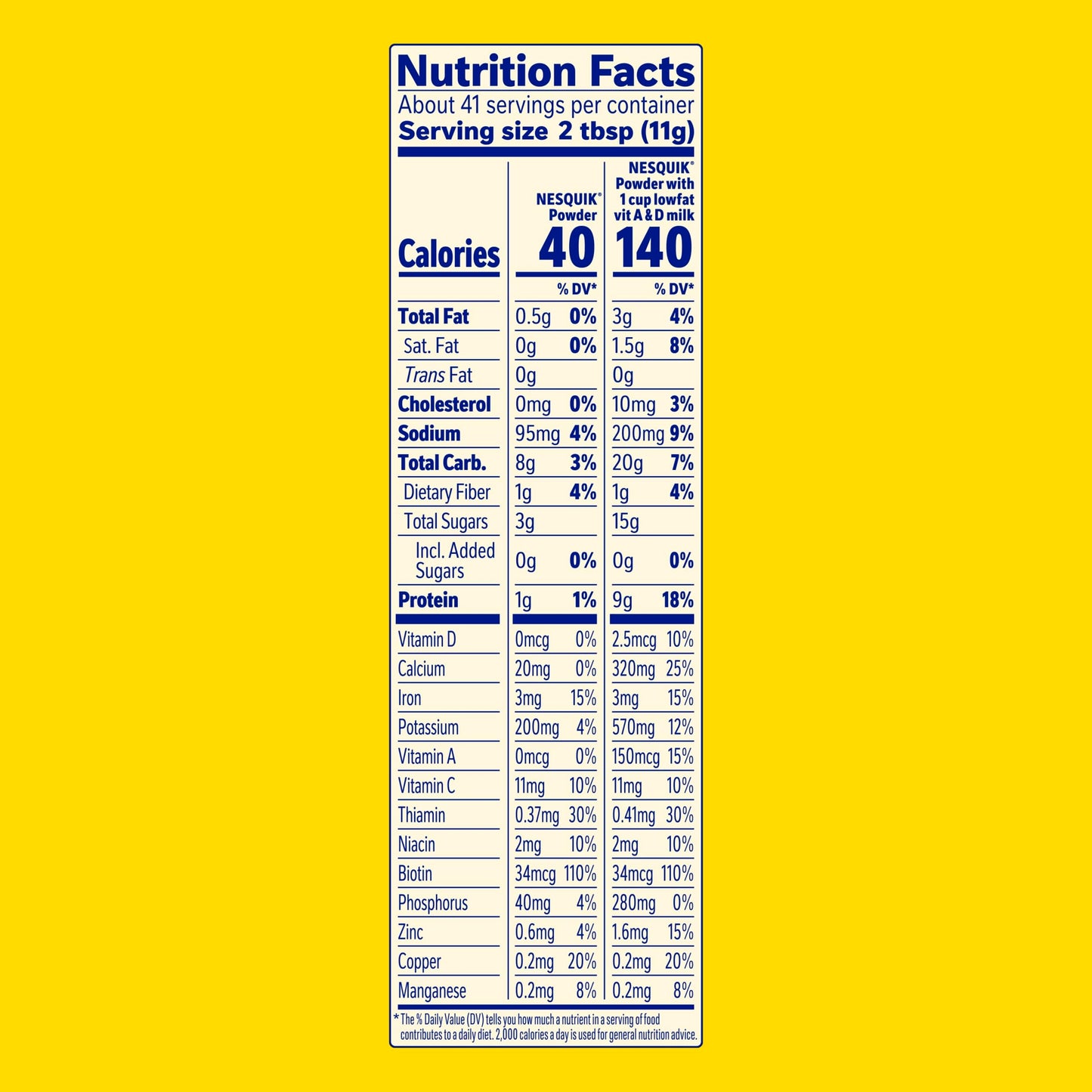 Nesquik Chocolate Powder No Sugar Added, 16 oz