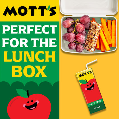 Mott's 100% Original Apple Juice, 6.75 Fl Oz Boxes, 32 Count (4 Packs Of 8), 2 Servings Of Fruit, 100% Fruit Juice, Gluten-free, Caffeine-free, Kosher, Contains No Artificial Colors Or Sweeteners