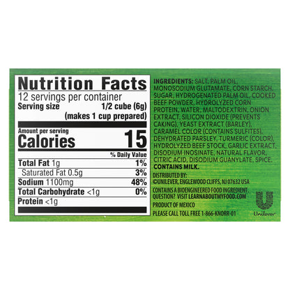 Knorr Cube Bouillon, Beef, 2.3 oz, 6 cubes